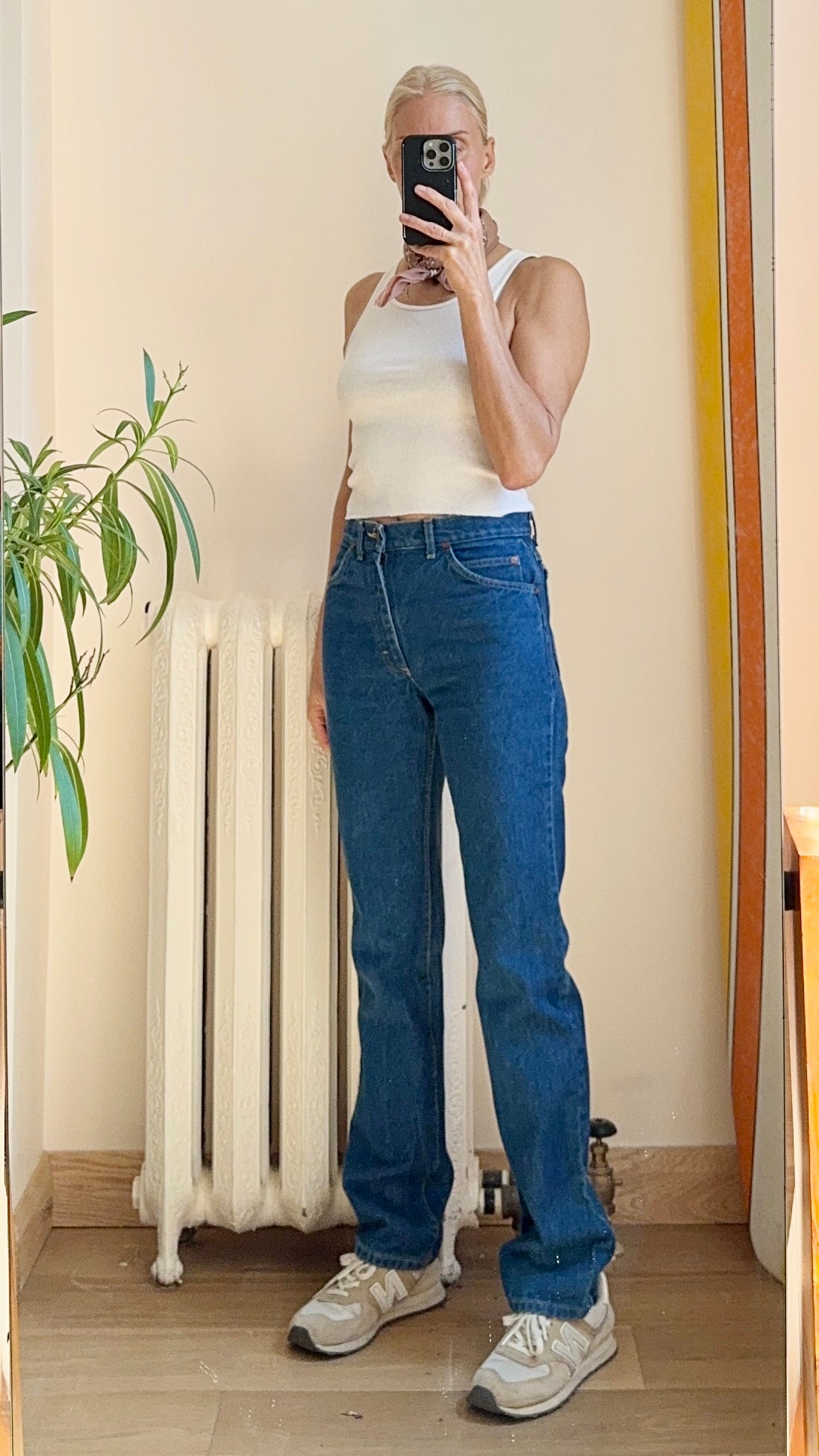 Vintage 70s 80s Lee Riders High Waist Straight Leg Dark Medium Wash Size 29 to 30 Union Made in USA