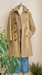 Vintage 1970s CROYDON Wool Tan Beige Duffle Coat With Toggles and Detachable Hood M