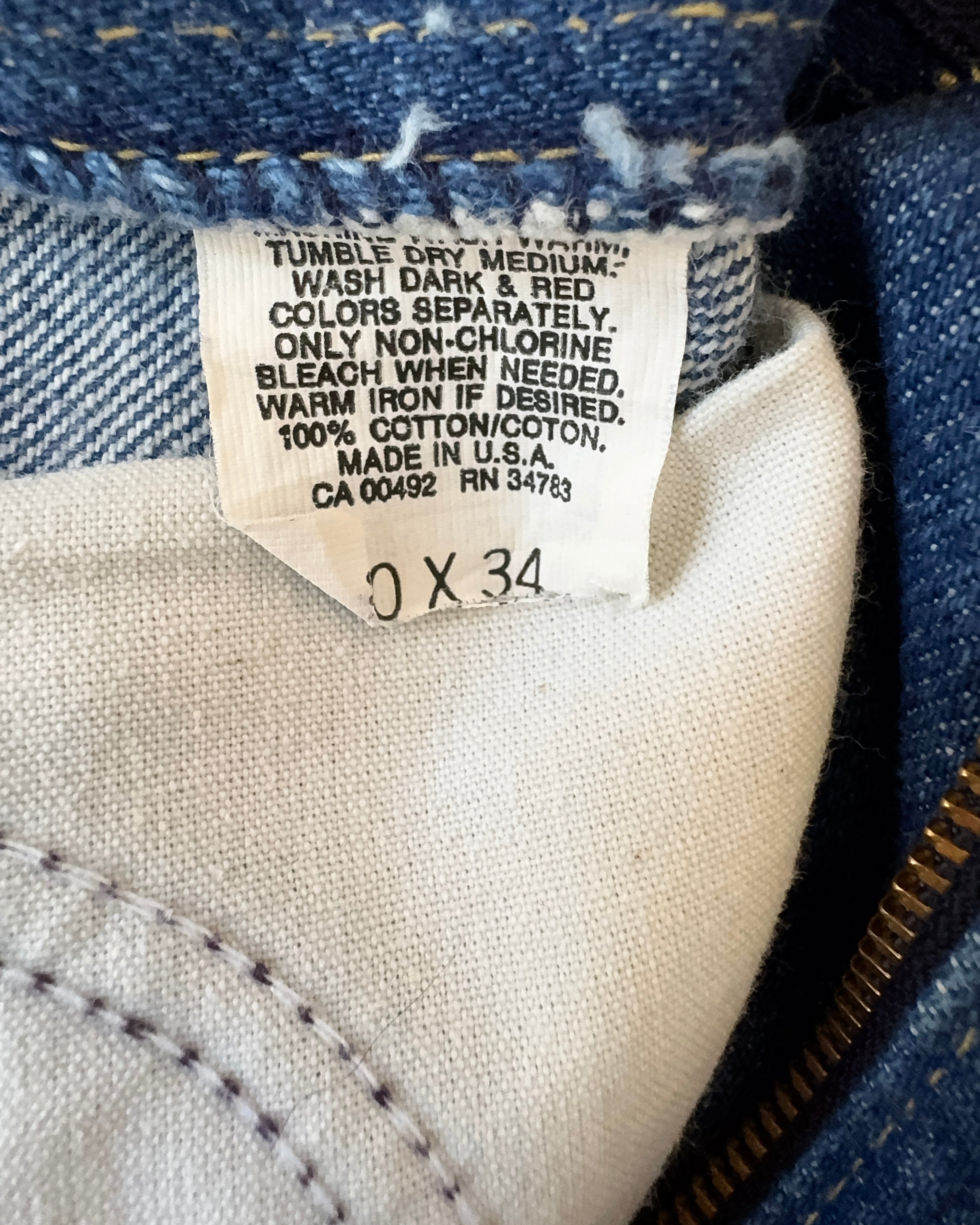 Vintage 70s 80s Lee Riders High Waist Straight Leg Dark Medium Wash Size 29 to 30 Union Made in USA