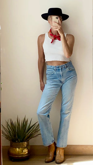 Vintage 1980s Levis 505 Red Tab Light Wash Jeans 30 Made in USA