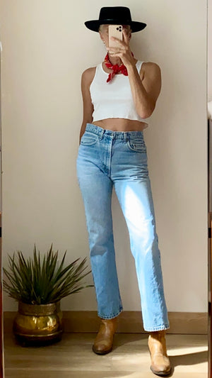 Vintage 1980s Levis 505 Red Tab Light Wash Jeans 30 Made in USA