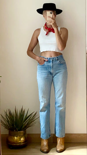 Vintage 1980s Levis 505 Red Tab Light Wash Jeans 30 Made in USA