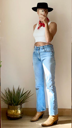 Vintage 1980s Levis 505 Red Tab Light Wash Jeans 30 Made in USA