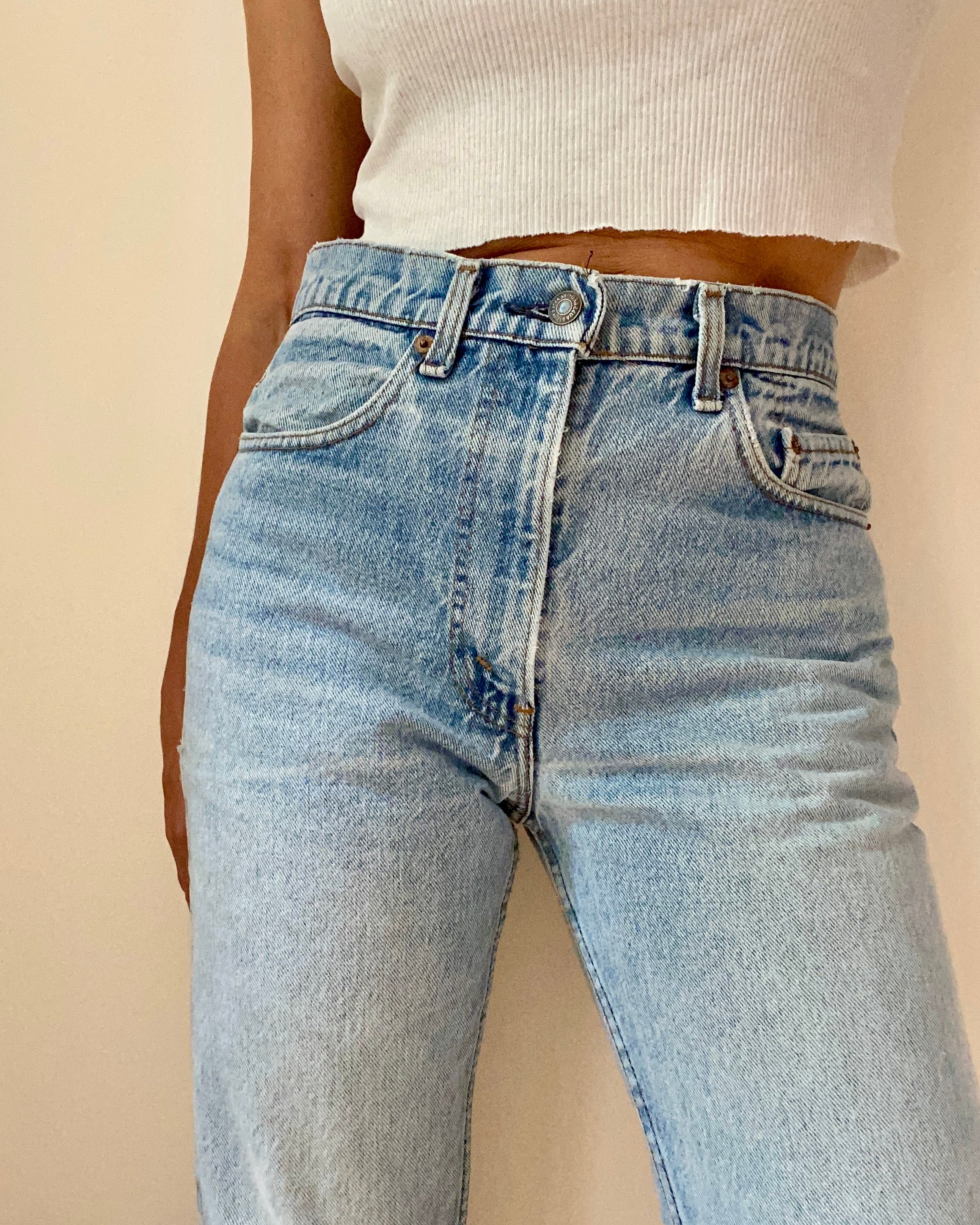 Vintage 1980s Levis 505 Red Tab Light Wash Jeans 30 Made in USA