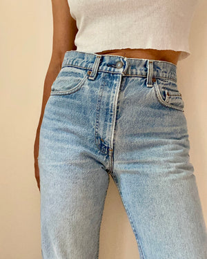 Vintage 1980s Levis 505 Red Tab Light Wash Jeans 30 Made in USA