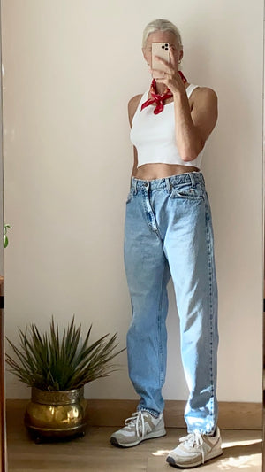 Vintage 1990s Levis 505 Orange Tab Relaxed Fit Light Wash Jeans 32