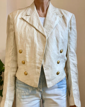 Vintage WW2 UNIONE MILITARE Italian Navy Military Officer White Ceremonial Uniform Jacket