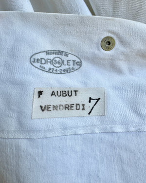 Vintage 1960s White Cotton Twill Doctor Lab Chore Workwear Jacket Coat Duster with Snaps Union Made in Canada