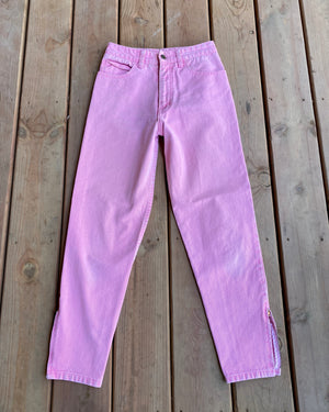 Vintage 1980s Pink Georges Marciano Guess Jeans with Ankle Zippers size 26 Made in USA