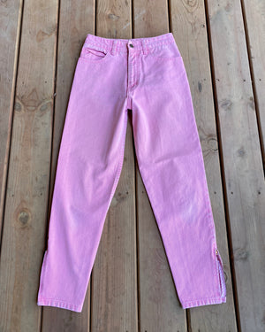 Vintage 1980s Pink Georges Marciano Guess Jeans with Ankle Zippers size 26 Made in USA