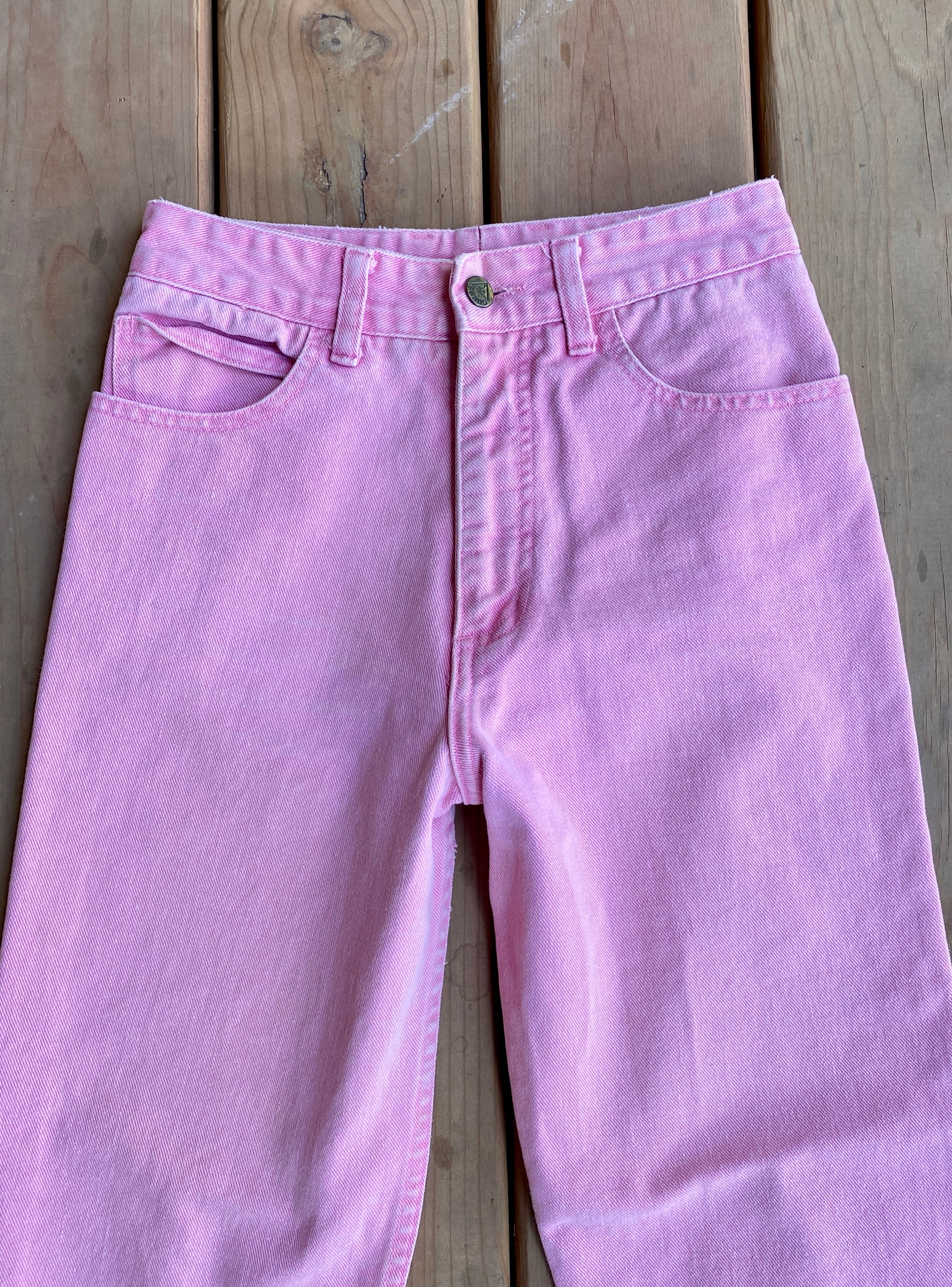 Vintage 1980s Pink Georges Marciano Guess Jeans with Ankle Zippers size 26 Made in USA