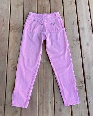Vintage 1980s Pink Georges Marciano Guess Jeans with Ankle Zippers size 26 Made in USA