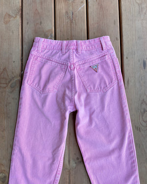 Vintage 1980s Pink Georges Marciano Guess Jeans with Ankle Zippers size 26 Made in USA