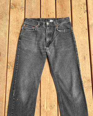Vintage 1990s Levis 505 Black Wash Distressed Jeans 33 Waist