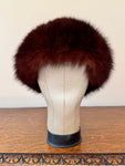 Vintage Real Brown Fox Fur Knitted Head Band Hat One Size