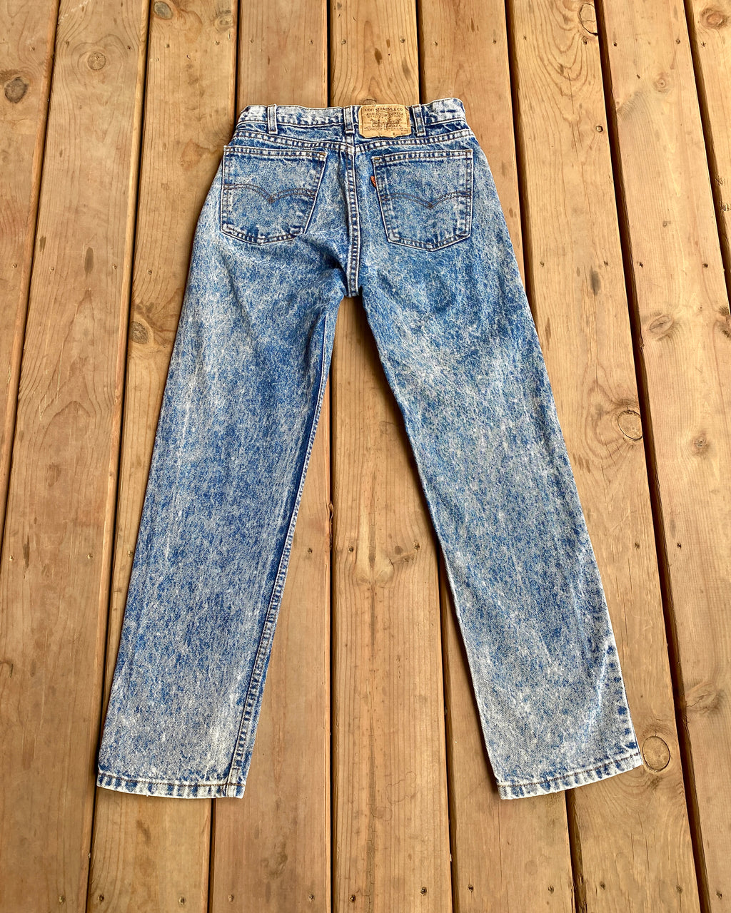 Vintage 1980s Levis 505 Orange Tab Blue Acid Wash Jeans 28 Made in USA