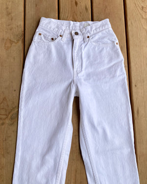 Vintage 1980s Levis 512 Red Tab White Jeans size 24 to 25 Waist Made in USA