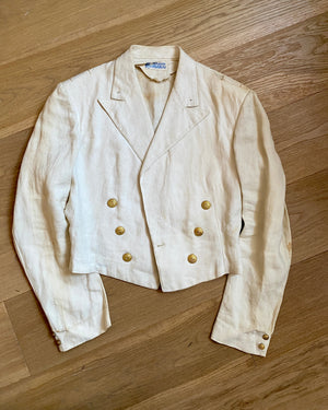 Vintage WW2 UNIONE MILITARE Italian Navy Military Officer White Ceremonial Uniform Jacket