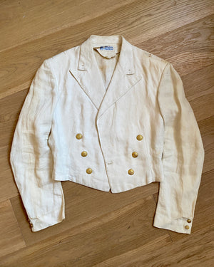 Vintage WW2 UNIONE MILITARE Italian Navy Military Officer White Ceremonial Uniform Jacket