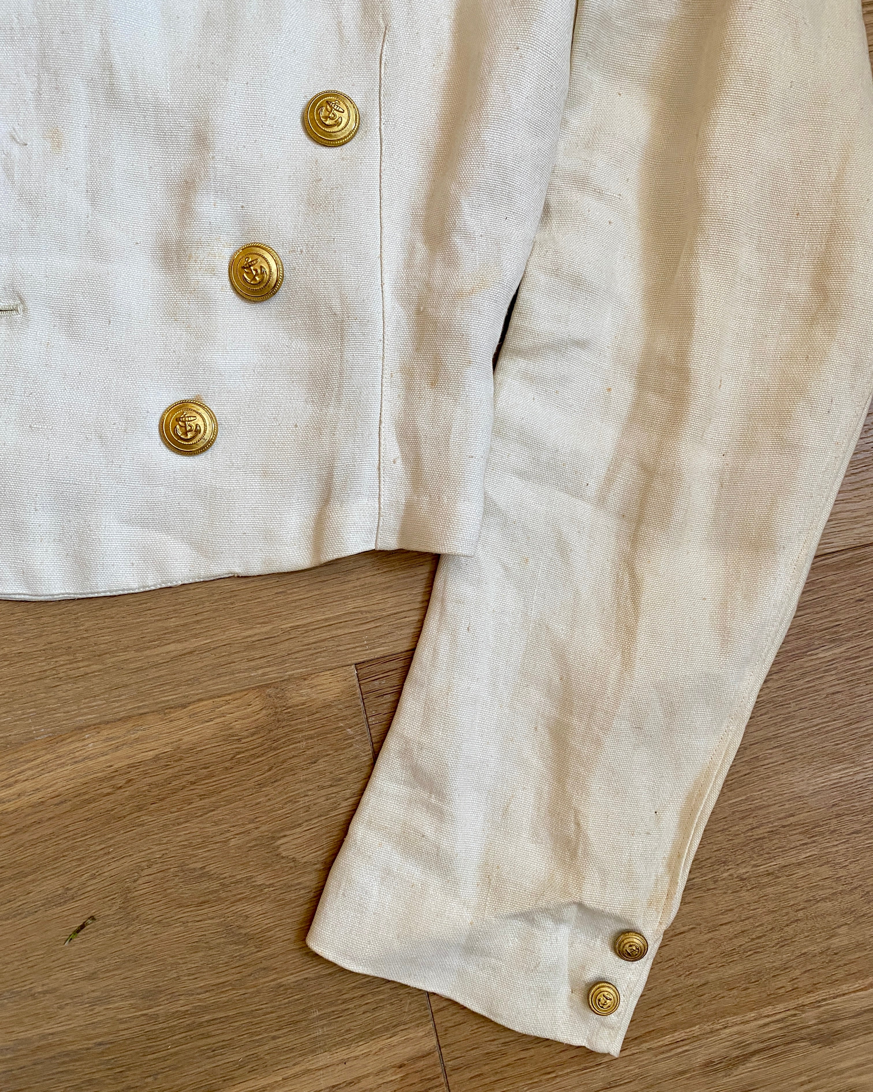 Vintage WW2 UNIONE MILITARE Italian Navy Military Officer White Ceremonial Uniform Jacket