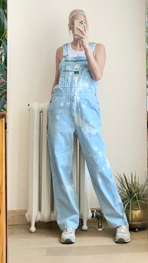 Vintage Y2K Liberty Bleached Denim Carpenter Overalls Light Wash Size M or 34