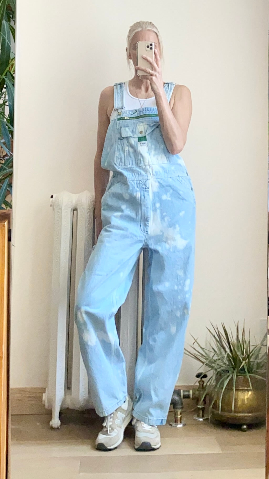 Vintage Y2K Liberty Bleached Denim Carpenter Overalls Light Wash Size M or 34