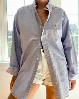 Vintage Ralph Lauren Mens Oxford Blue Shirt