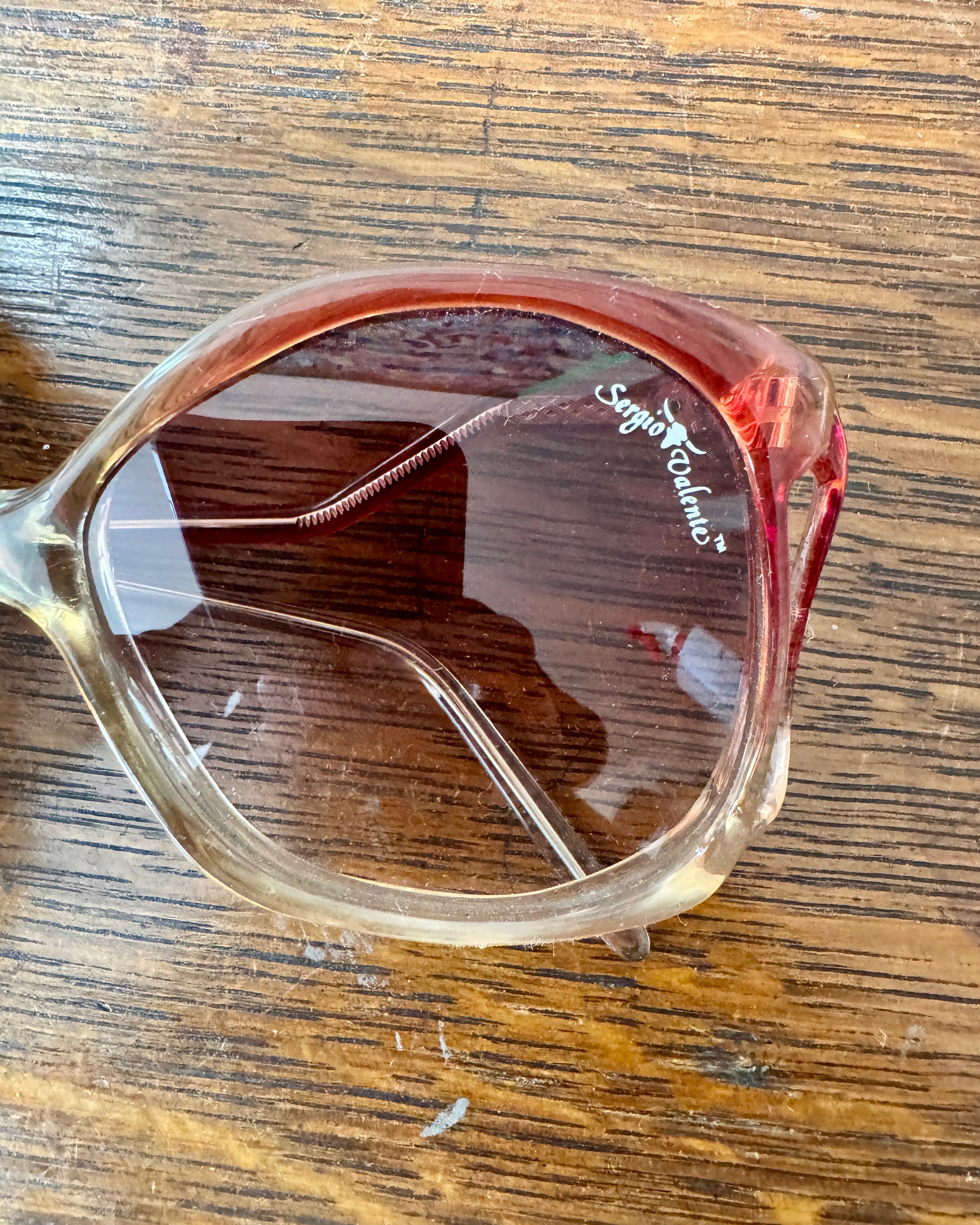 Vintage 1970s Disco SERGIO VALENTE Big Oversize Gradient Eye Sunglasses