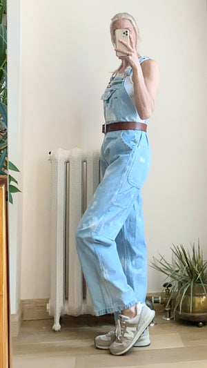 Vintage Y2K Liberty Bleached Denim Carpenter Overalls Light Wash Size M or 34