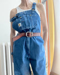 Vintage 1990s CARHARTT Blue Denim Carpenter Overalls Medium Wash Size M or L