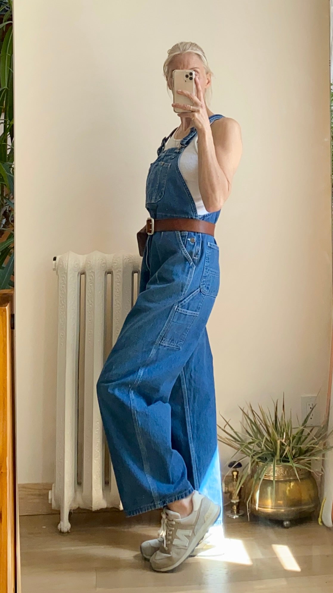 Vintage 1990s CARHARTT Blue Denim Carpenter Overalls Medium Wash Size M or L