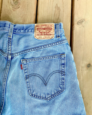 Vintage 1990s Levis 505 Light Wash Cutoffs Denim Jean Shorts 32