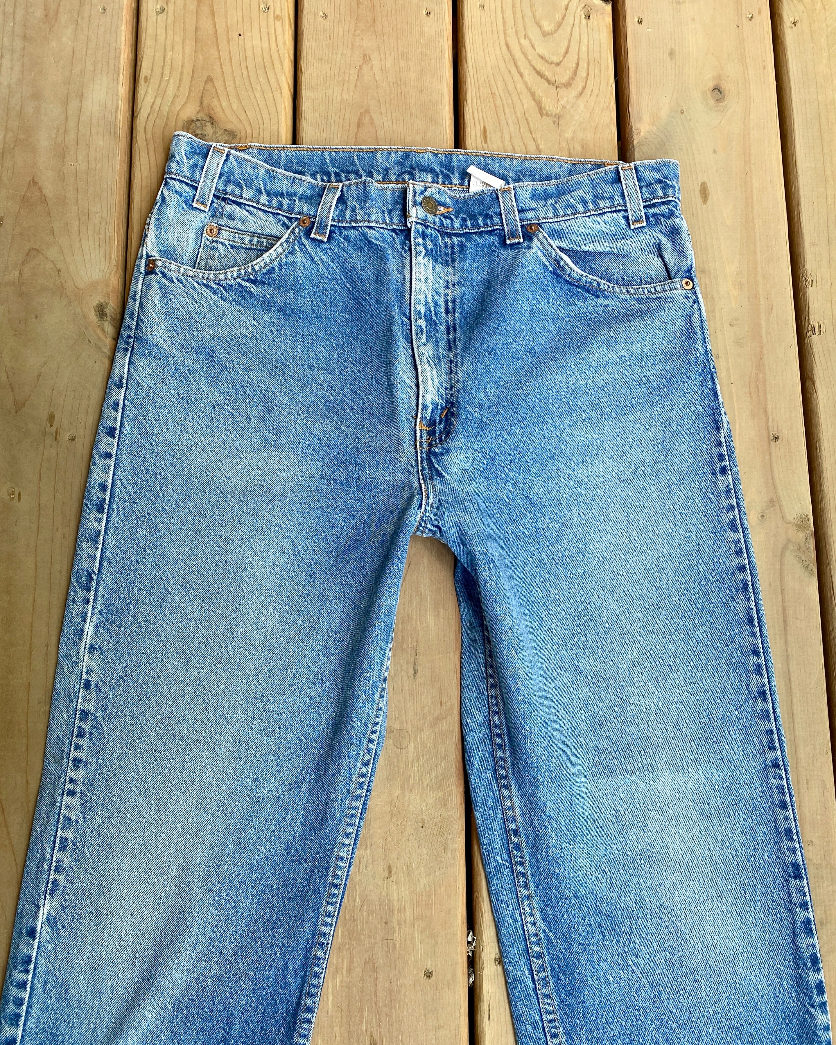 Vintage 1980s Orange Tab Levis 505 Medium Wash Jeans size 36