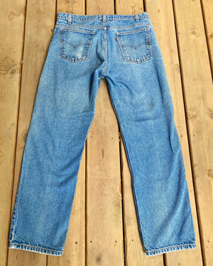 Vintage 1980s Orange Tab Levis 505 Medium Wash Jeans size 36