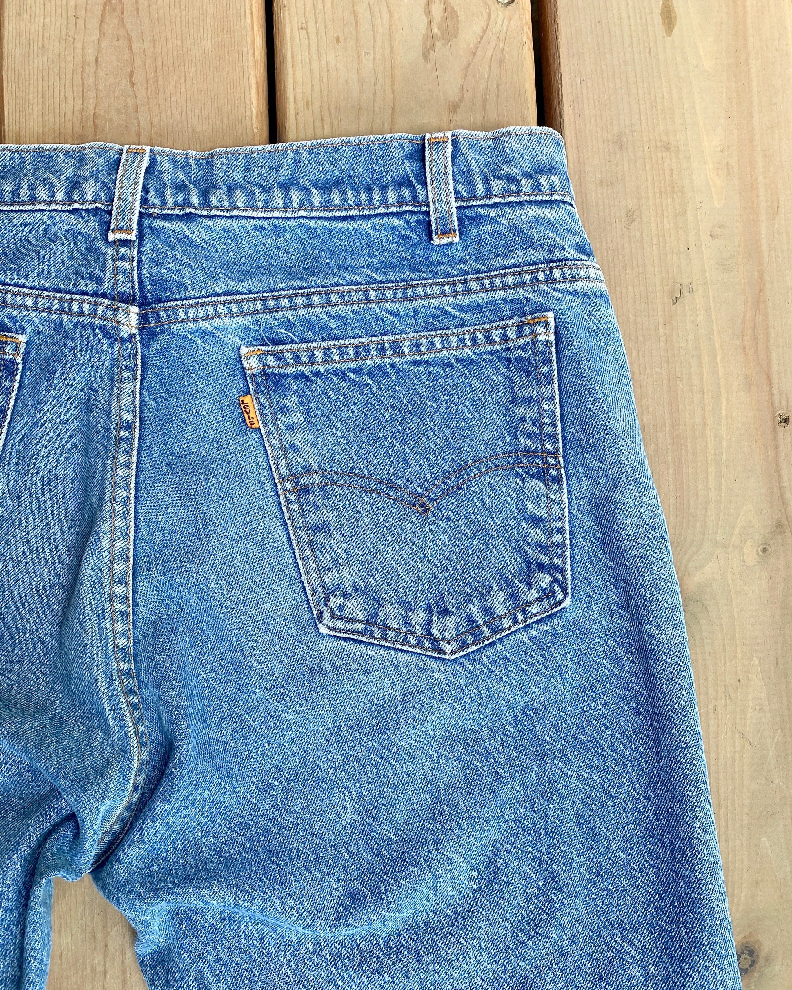 Vintage 1980s Orange Tab Levis 505 Medium Wash Jeans size 36