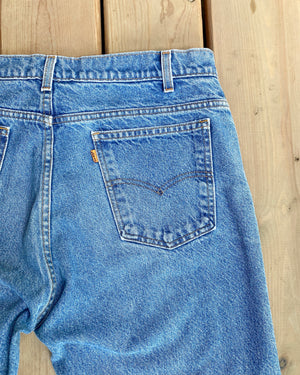 Vintage 1980s Orange Tab Levis 505 Medium Wash Jeans size 36