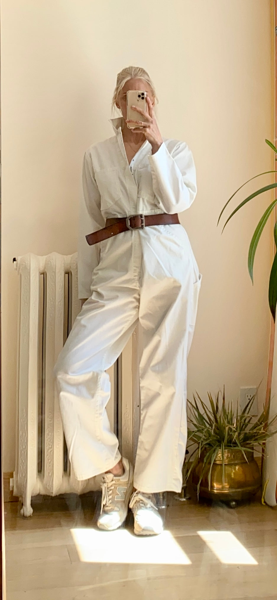 Vintage 1960s White Stone Cutter Chore Work Suit Carpenter Jumpsuit Coveralls Made in USA M