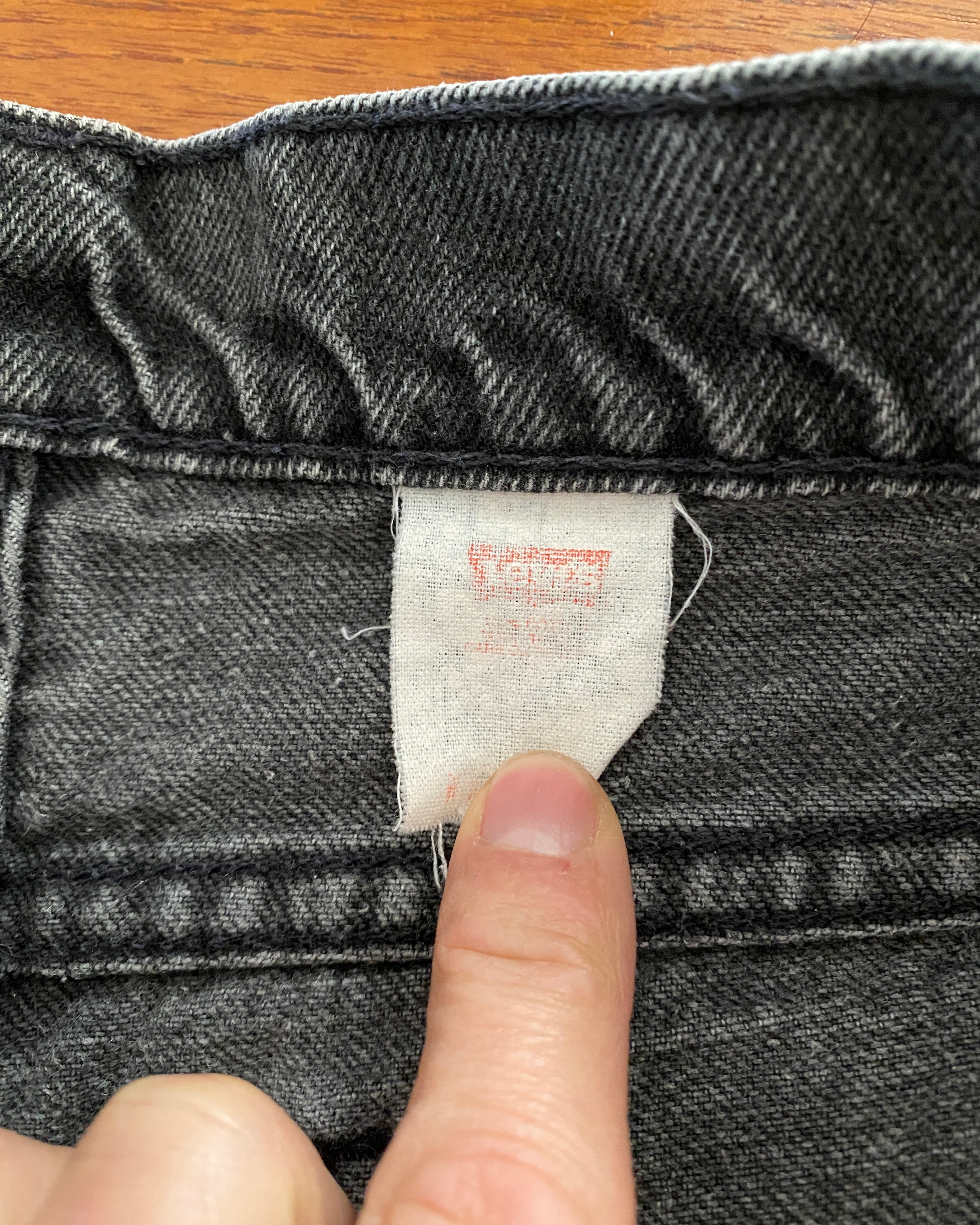 Vintage 1990s Levis Orange Tab Black Denim Jeans Shorts Cutoffs 31 Made in USA