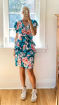 Vintage Joni Blair of California Floral Print Ruffle Dress