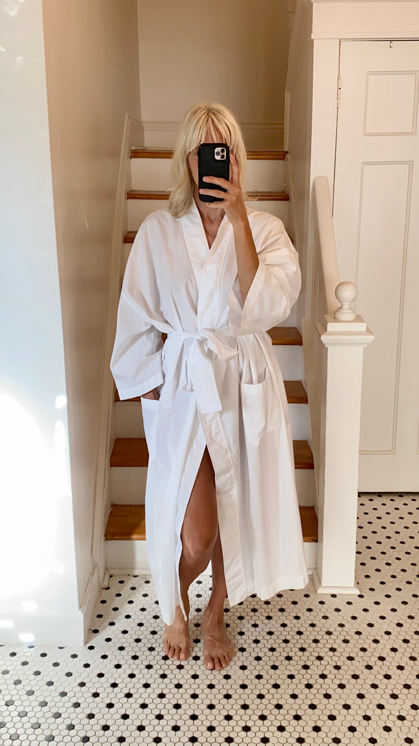 VINTAGE White Cotton Oversize Robe