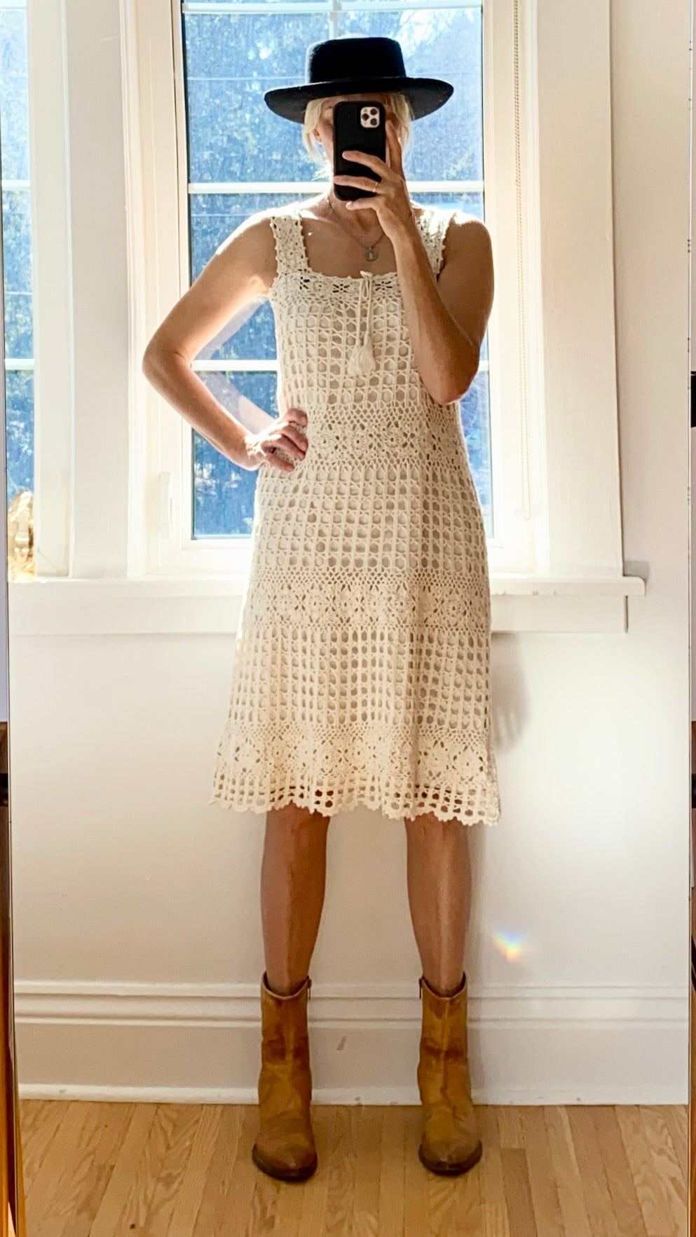 Vintage 1970s Crochet Dress