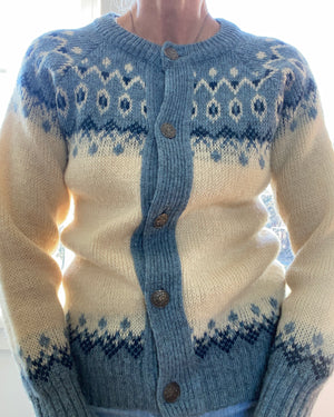 Vintage NORLFENDER Norwegian Fair Isle Cardigan Sweater S SM