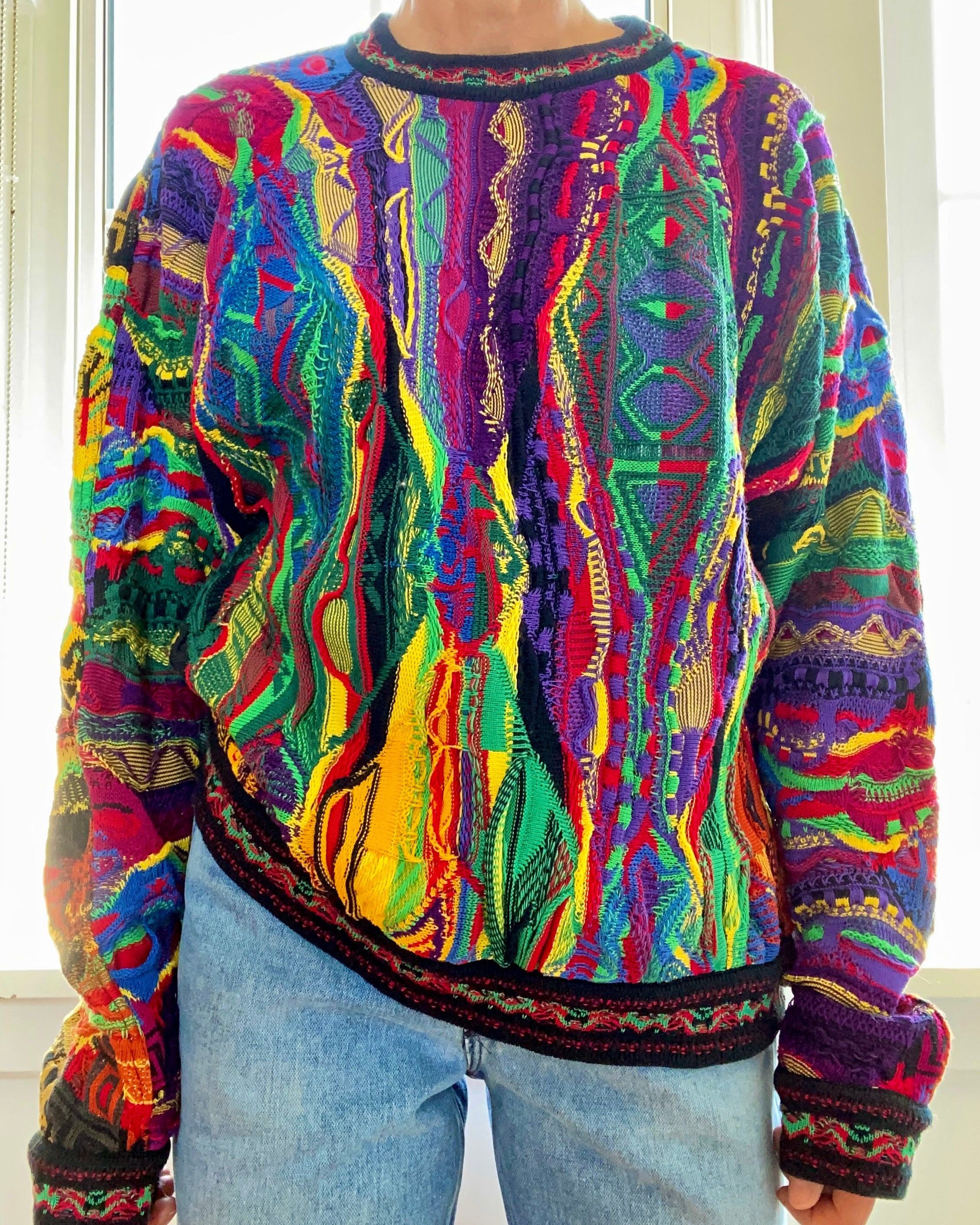 Vintage 1990s Authentic Coogi Ikat Jacquard Sweater Made in Australia