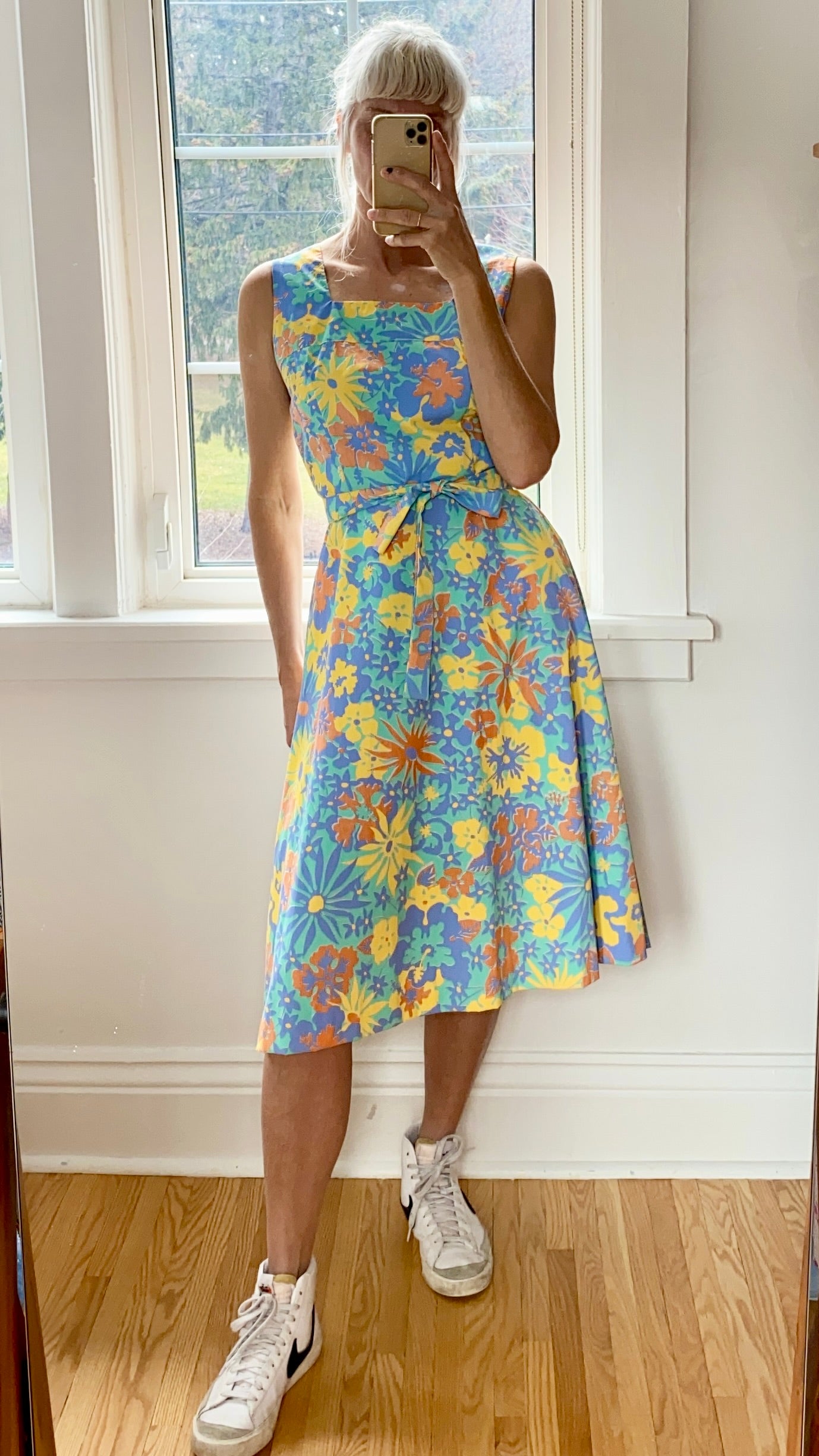 Vintage 1960s Ruth Clarage Tropical Print Day Dress Made in Jamaica