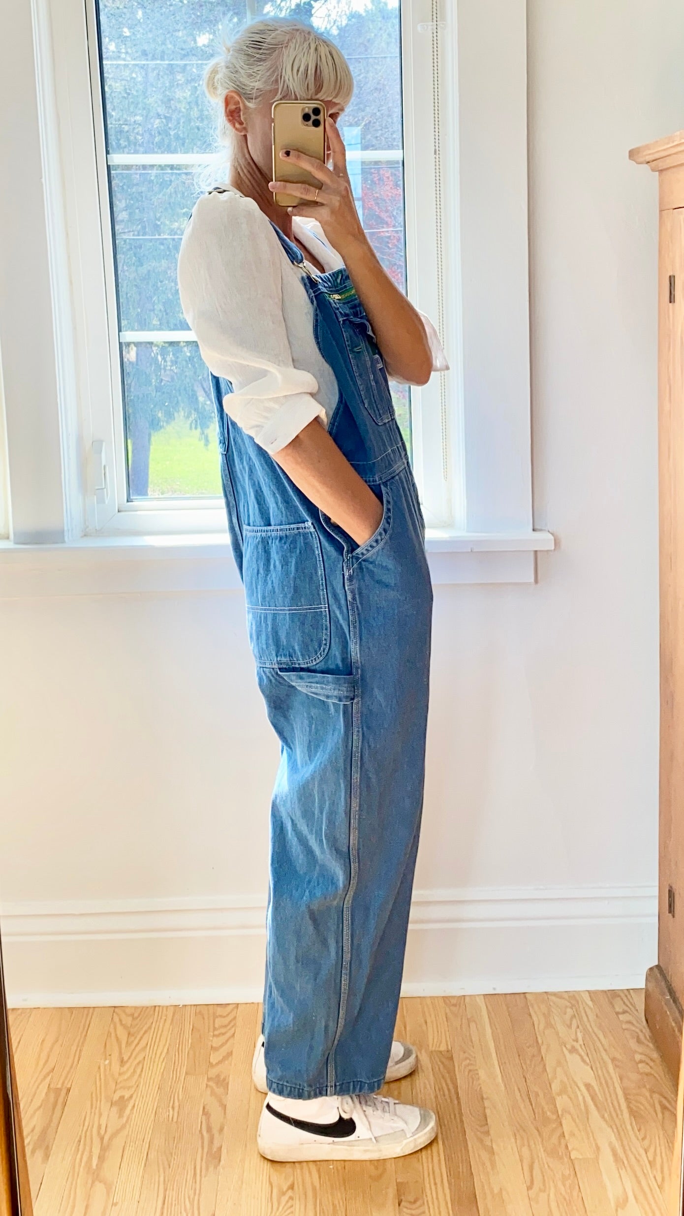 Vintage Liberty Denim Carpenter Overalls Medium Blue Wash Size L XL