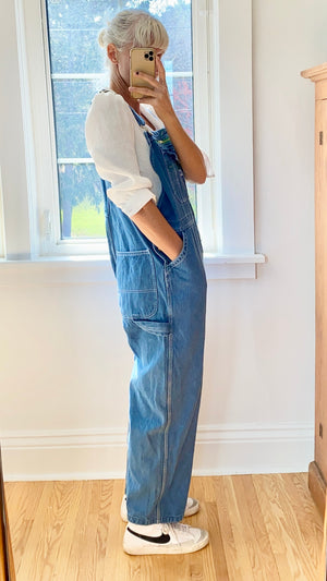 Vintage Liberty Denim Carpenter Overalls Medium Blue Wash Size L XL