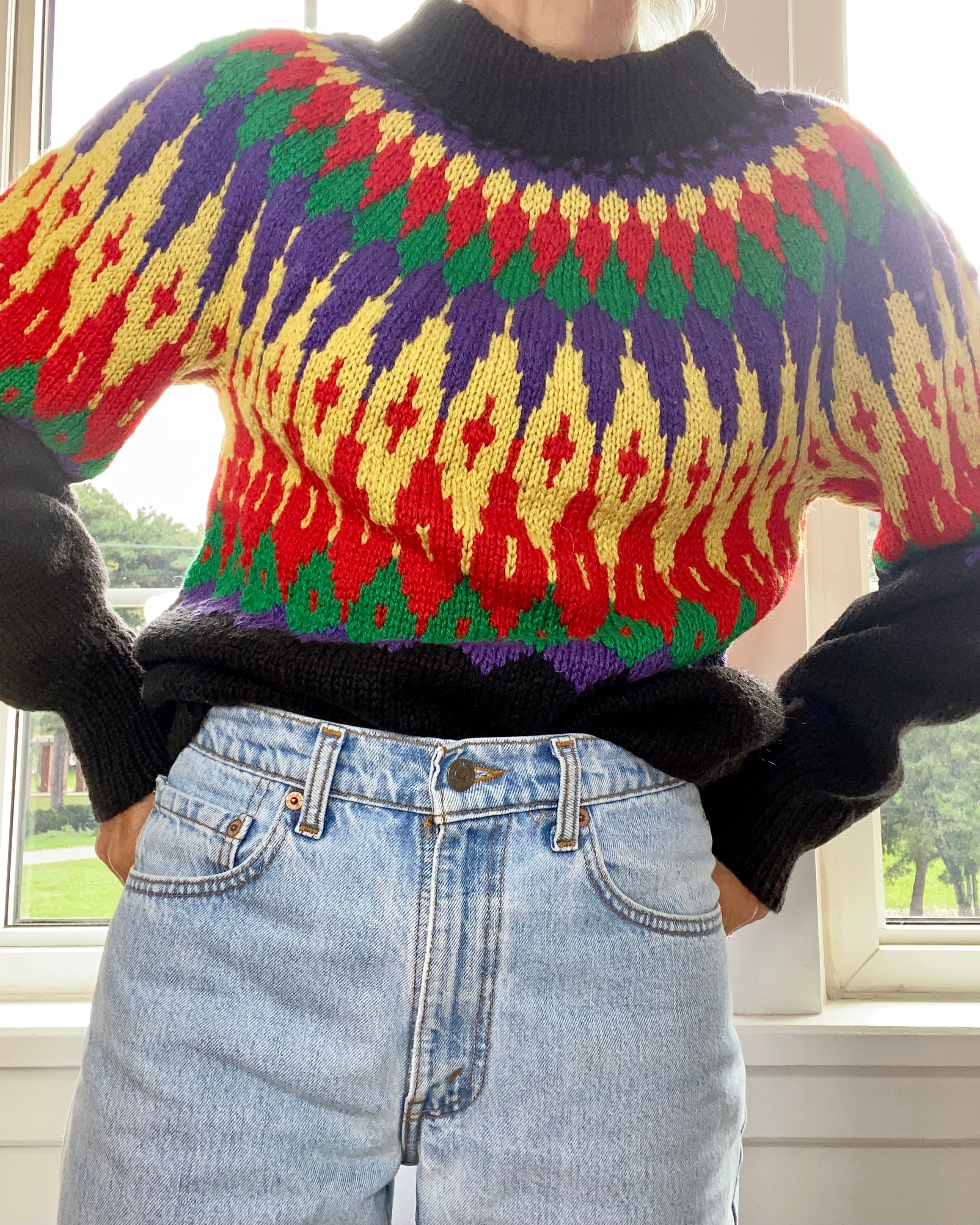VINTAGE LILLUNN Fair Isle Handknit Sweater