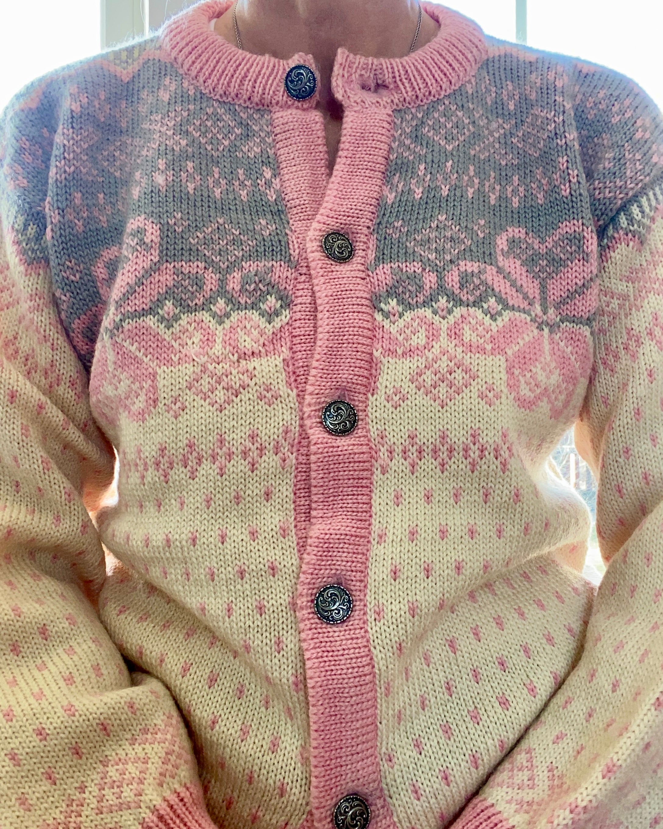 Vintage DALE of Norway Norwegian Fair Isle Cardigan Sweater M