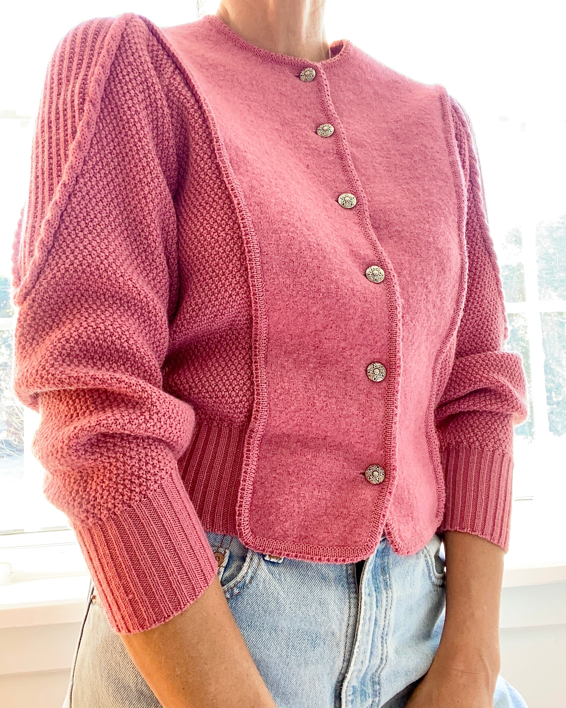 Vintage Austrian Folk Wool Cardigan