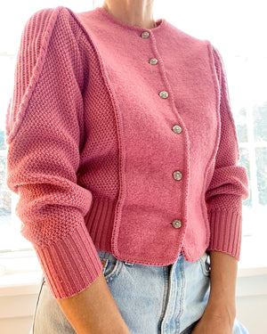 Vintage Austrian Folk Wool Cardigan